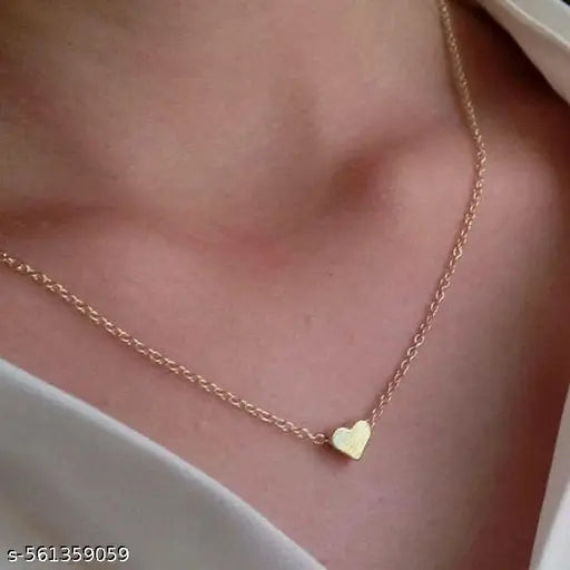 Fancy Gold Plated Heart Shep Pendent And Golden Chain