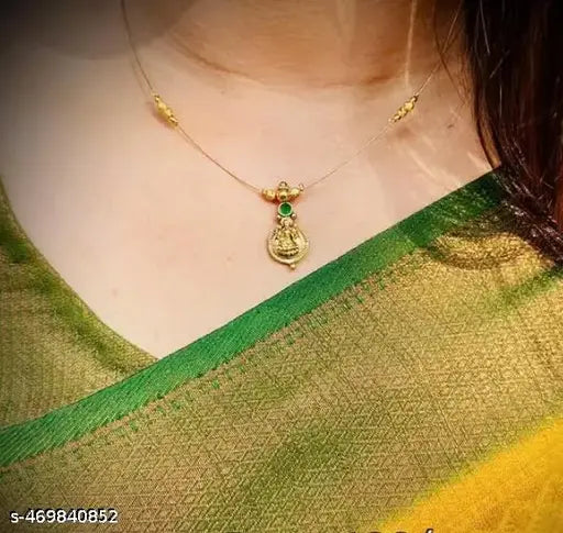 Invisible necklace with lakshmi coin locket pendant antique