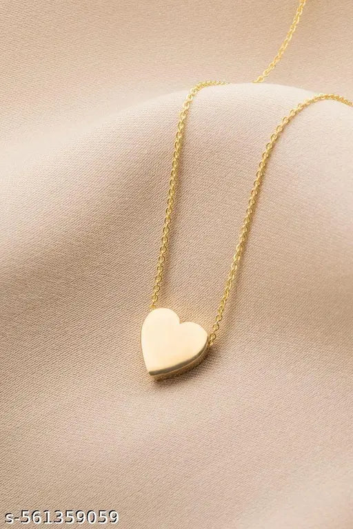 Fancy Gold Plated Heart Shep Pendent And Golden Chain