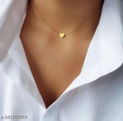 Fancy Gold Plated Heart Shep Pendent And Golden Chain